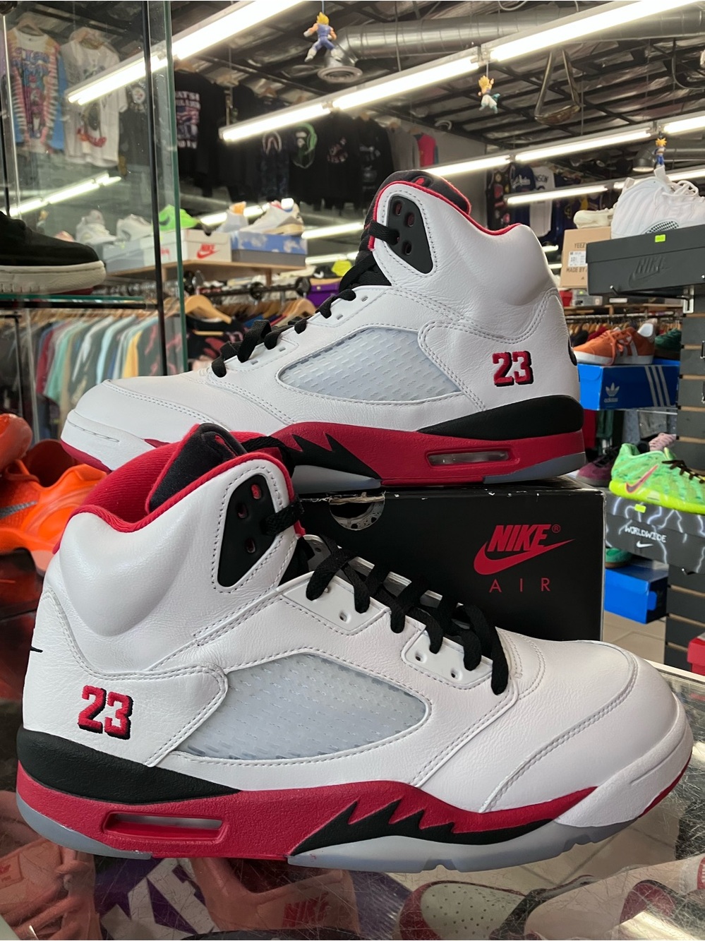 Air Jordan 5 Retro Fire Red Black Tongue Size 12